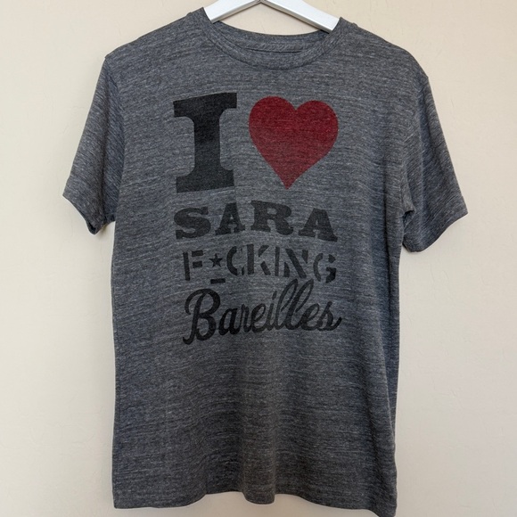 Sara Bareilles Gray Graphic Tee Shirt Short Sleeve Concert Tour Medium Burnout - Picture 1 of 6